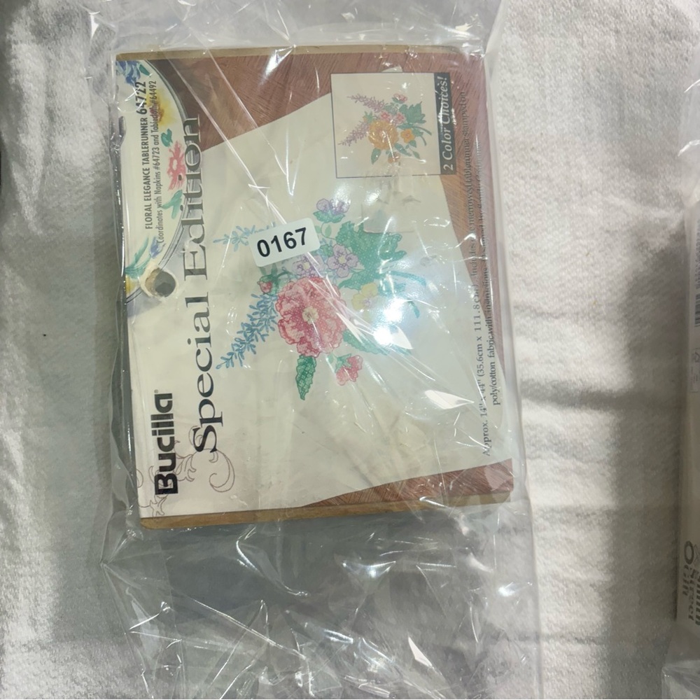 Vintage Bucilla Special Edition stamped needlework table runner kits. - Picture 6 of 6